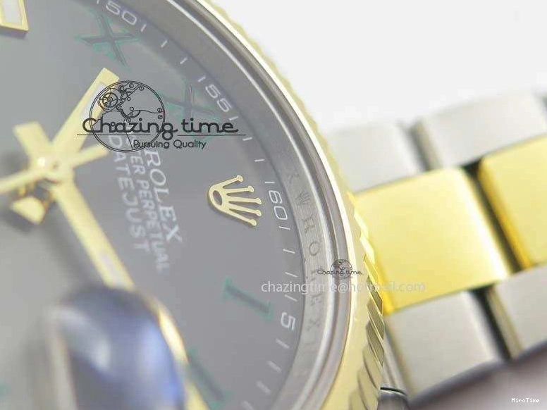 MiroTime 0415 Functional DateJust II 116333 SS YG 41mm EW Best Edition Gray Dial Roman Markers On SS Bracelet A 3823